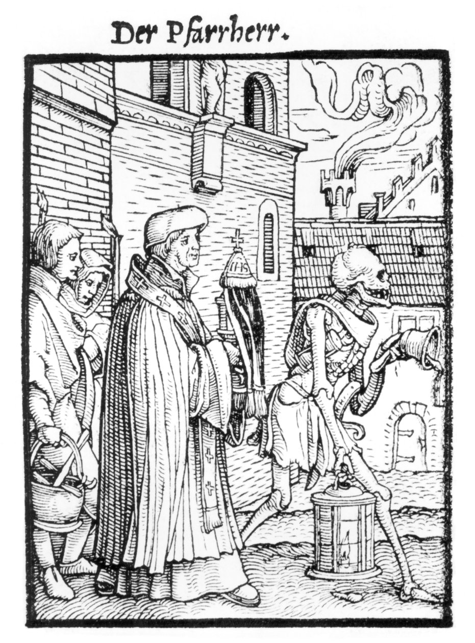 Smrt a farář, z „Tance smrti“, vyryl Hans Lutzelburger, kolem roku 1538 od Hans Holbein der Jüngere
