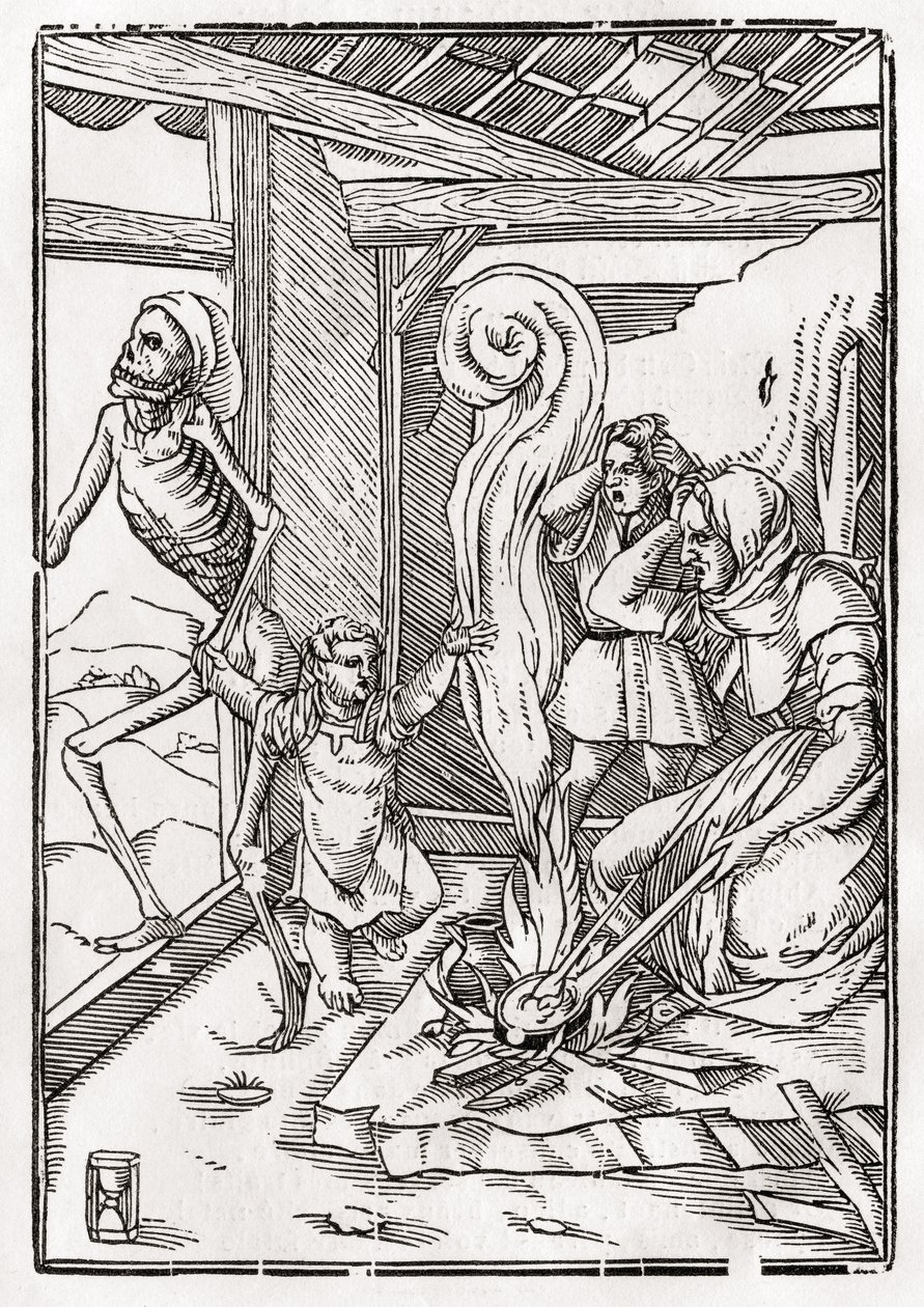 Smrt přichází pro dítě, z „Der Todten Tanz“, vydané v Basileji, 1843 od Hans Holbein der Jüngere