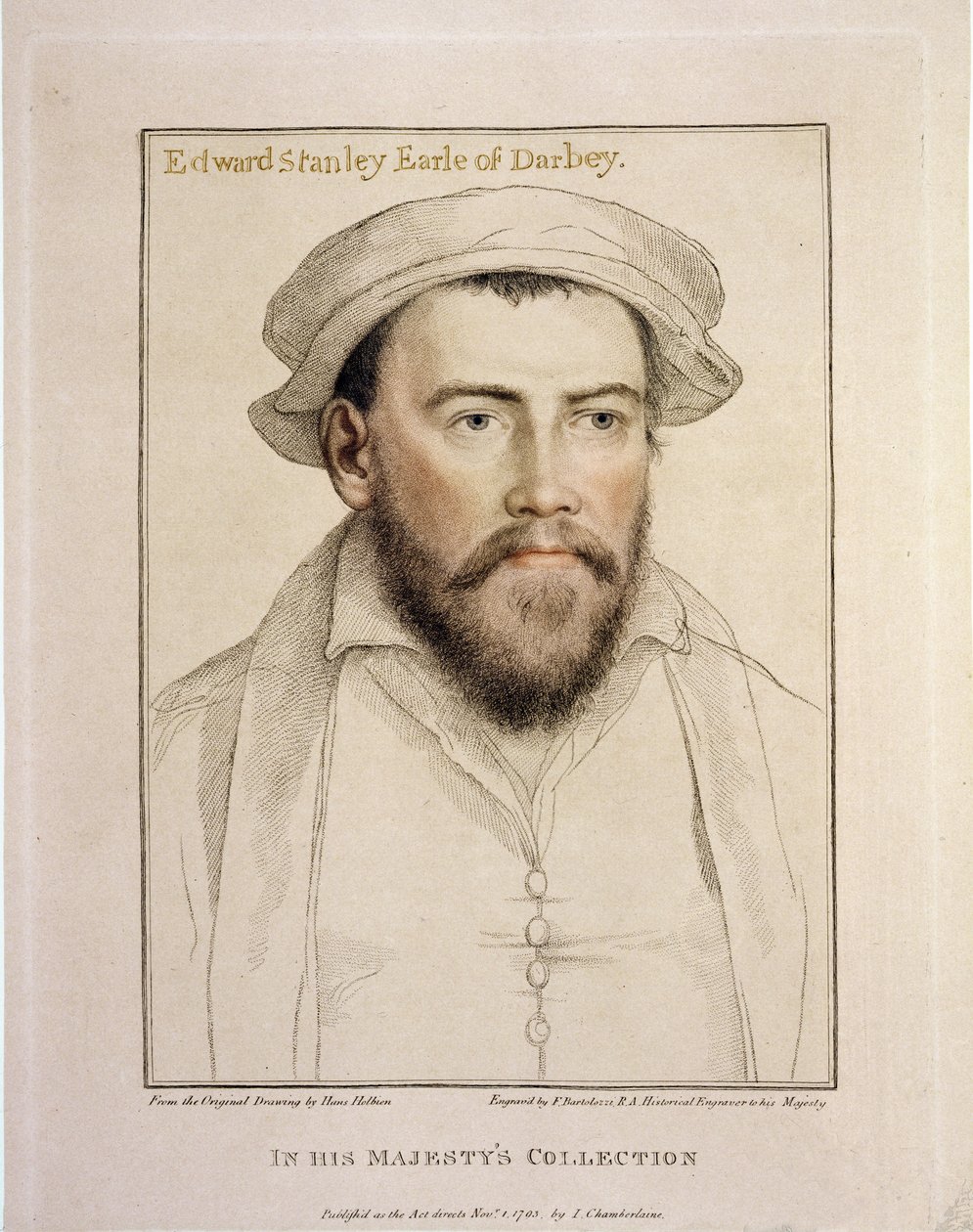 Edward Stanley Earle z Darby (1508-1572), vyryl Francesco Bartolozzi (1727-1815) 1793 od Hans Holbein der Jüngere