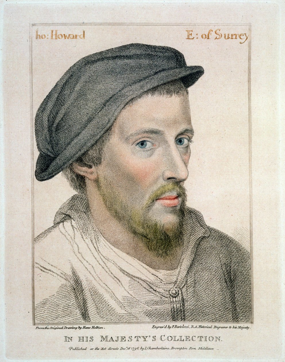 Henry Howard, hrabě ze Surrey (asi 1517-47), vyrytý Francescem Bartolozzim (1727-1815) od Hans Holbein der Jüngere