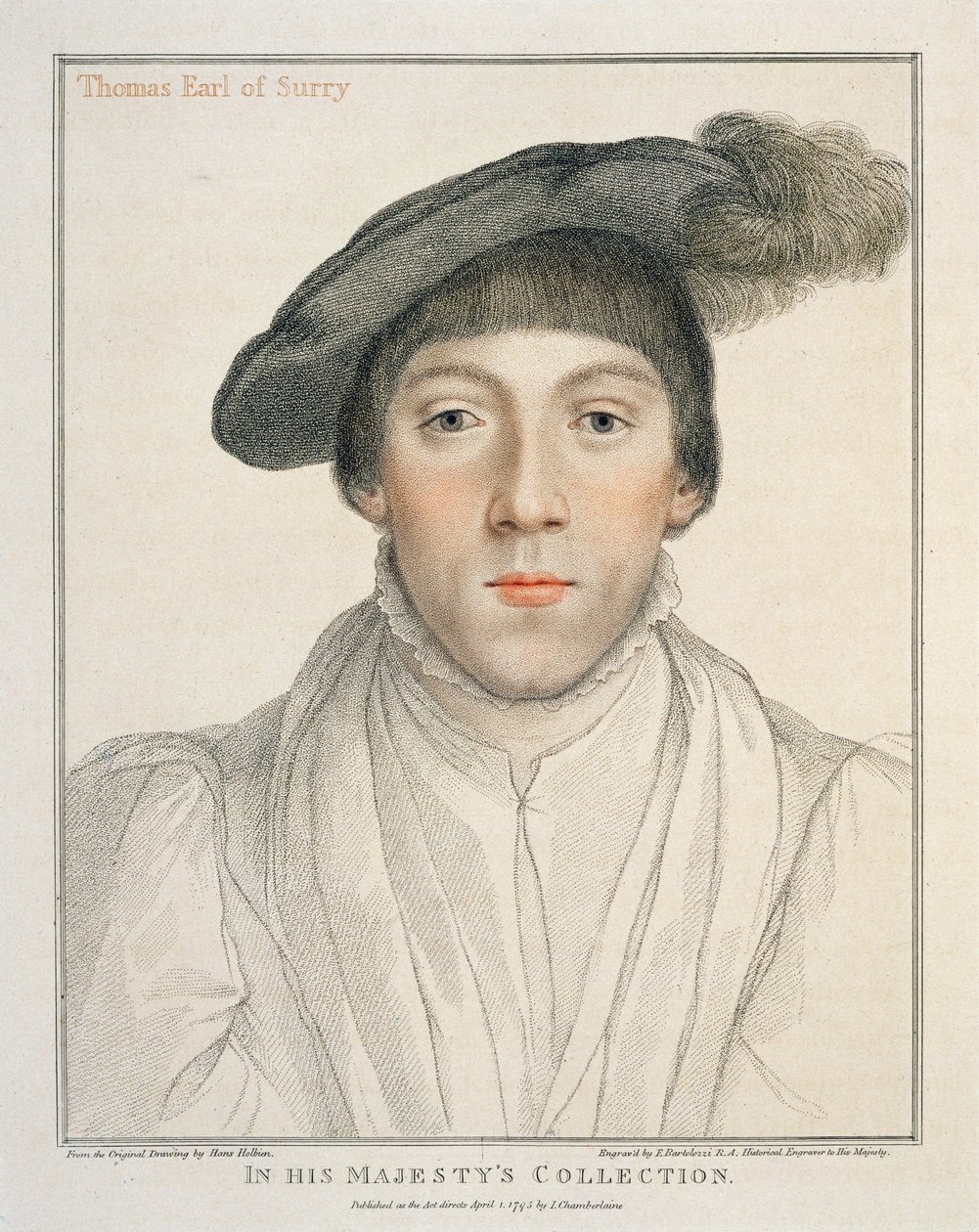 Henry Howard, hrabě ze Surrey, rytý Francesco Bartolozzi, 1795 od Hans Holbein der Jüngere