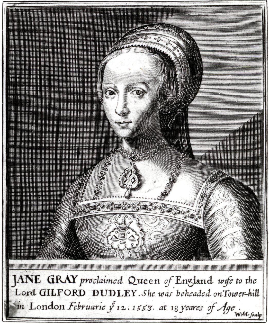 Jane Gray, vyrytý William Marshall, 1648 od Hans Holbein der Jüngere