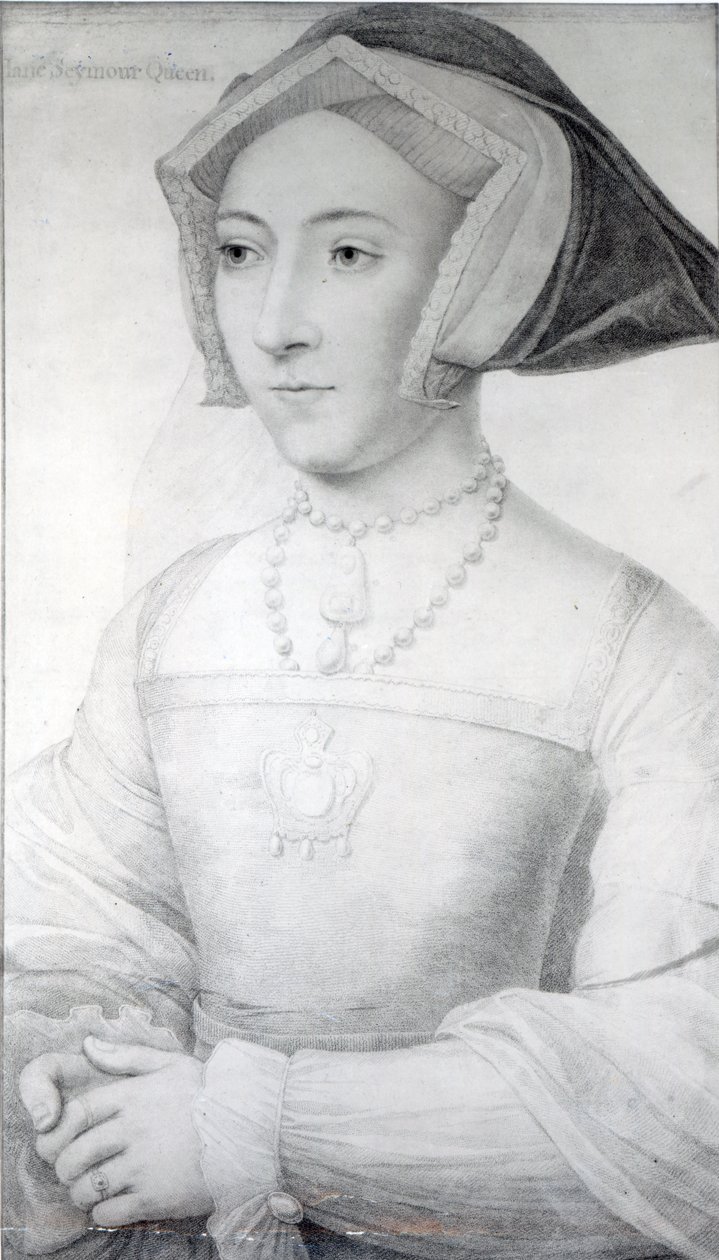 Jane Seymourová, asi 1536 (křída, pero a tuš) od Hans Holbein der Jüngere