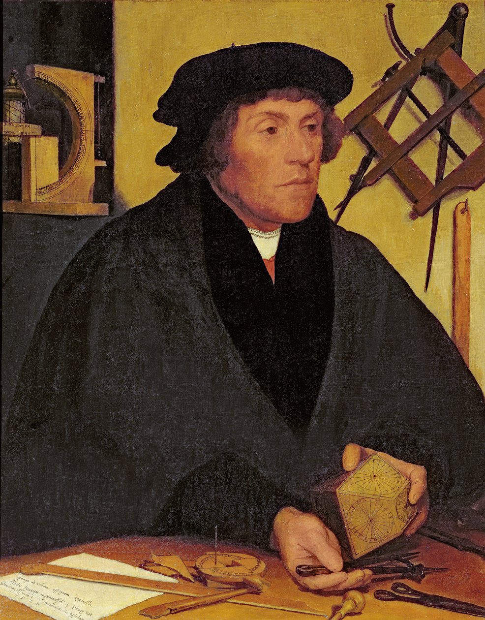 Portrét Nicholase Kratzera (1487-c.1550) Člen Corpus Christi College a pozdější královský astronom krále Jindřicha VIII., kopie originálu z roku 1528 z 19. století v Louvru od Hans Holbein der Jüngere