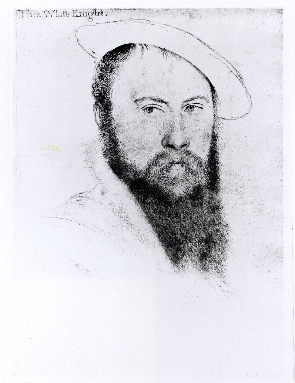 Portrét sira Thomase Wyatta mladšího (asi 1521-54) (tužka a uhel na papíře) od Hans Holbein der Jüngere
