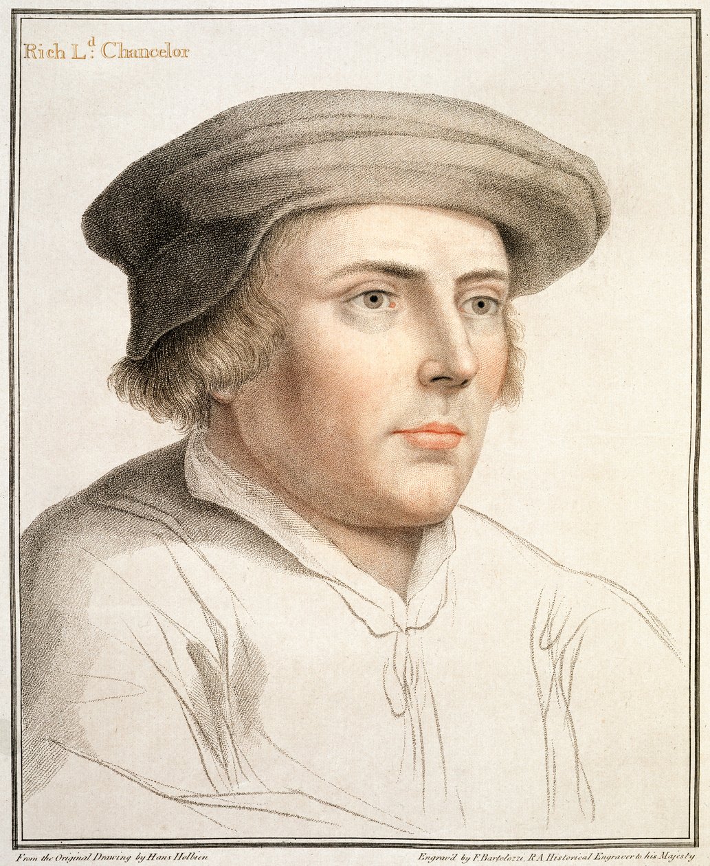 Richard Rich, First Baron Rich (c.1496-1567) vyrytý Francescem Bartolozzim (1727-1815) od Hans Holbein der Jüngere