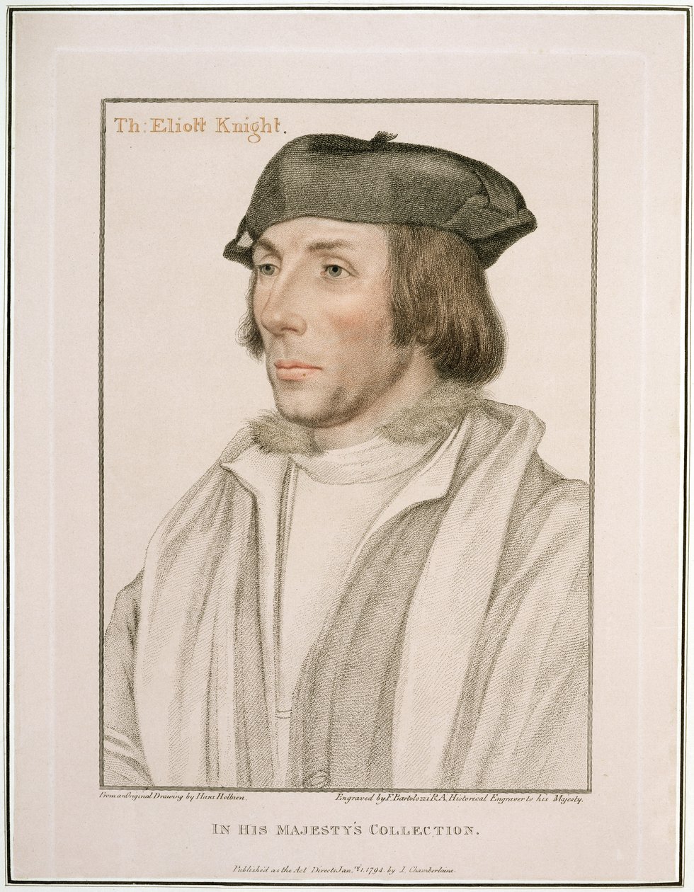 Sir Thomas Elyot (asi 1490-1546) vyrytý Francescem Bartolozzim (1727-1815) 1794 od Hans Holbein der Jüngere