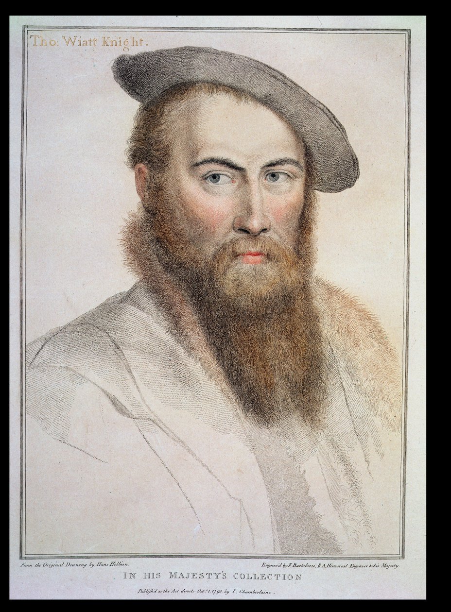 Sir Thomas Wyatt (c.1503-42) vyrytý Francescem Bartolozzim (1727-1815) od Hans Holbein der Jüngere