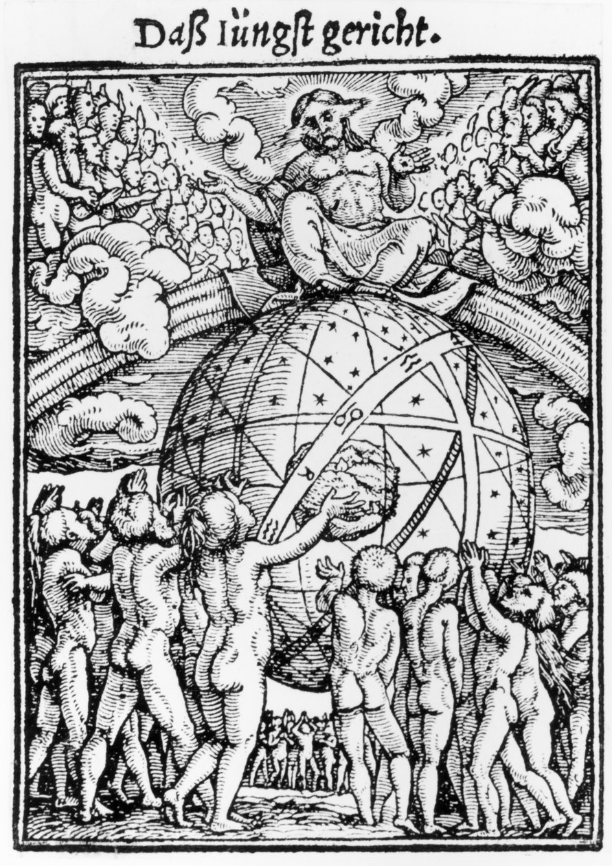 Poslední soud, z „Tance smrti“, vyrytý Hansem Lutzelburgerem, kolem roku 1538 od Hans Holbein der Jüngere