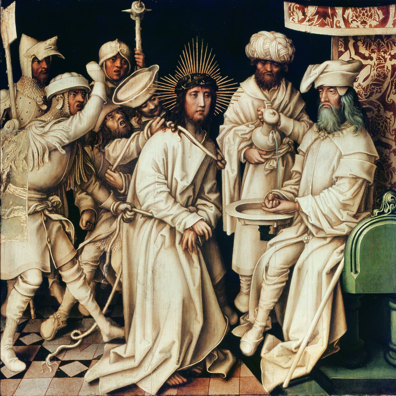 Pilát si myje ruce, levý panel z triptychu, 1496 od Hans Holbein the Elder