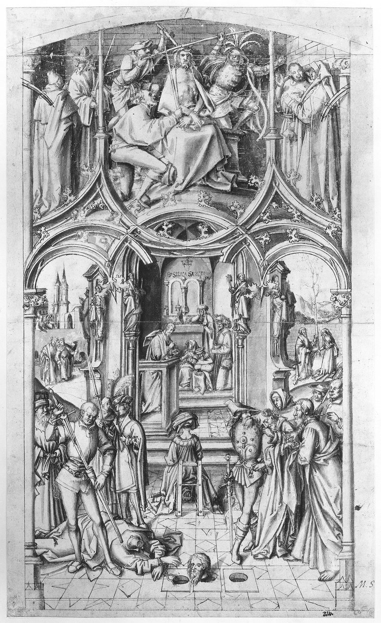 přípravná kresba pro "Basilica San Paolo fuori le mura". od Hans Holbein the Elder
