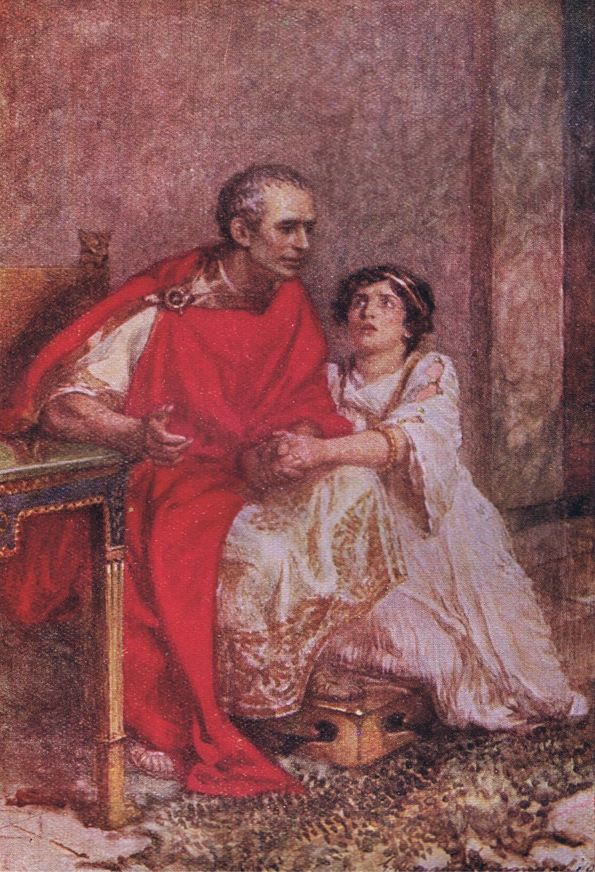 Zbabělci umírají mnohokrát před svou smrtí: Stateční nikdy neokusí smrt, ale jednou (Julius Caesar), z The Complete Works of Shakespeare vydané George Harrap & Co Ltd, 20. léta od Hans Holbein der Jüngere