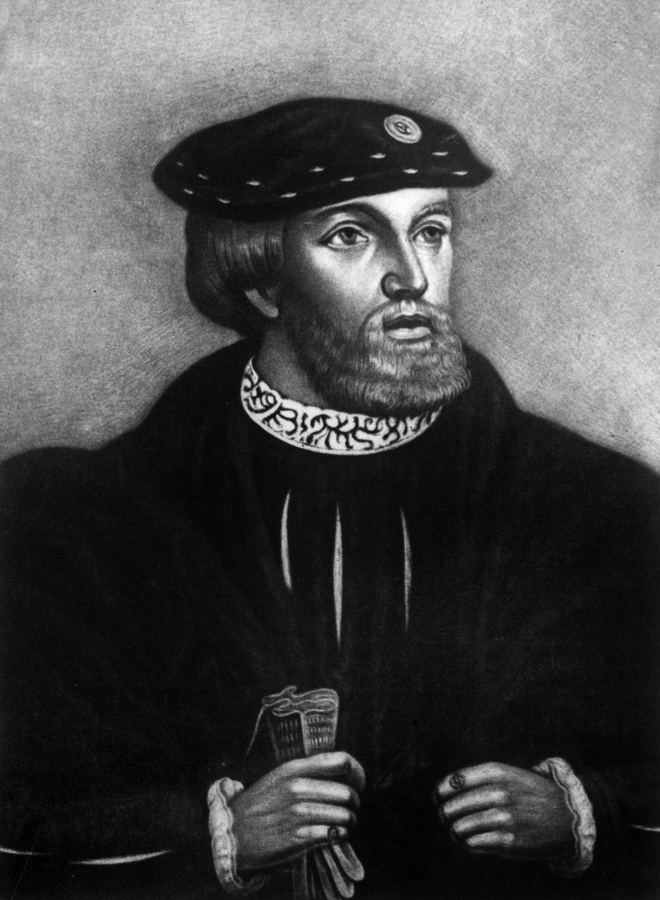 Edward Stafford 3. vévoda z Buckinghamu (1478 1521) zakladatel Magdalen College v Cambridge sťat hlavu za zradu v roce 1521 (rytina) od Hans Holbein der Jüngere