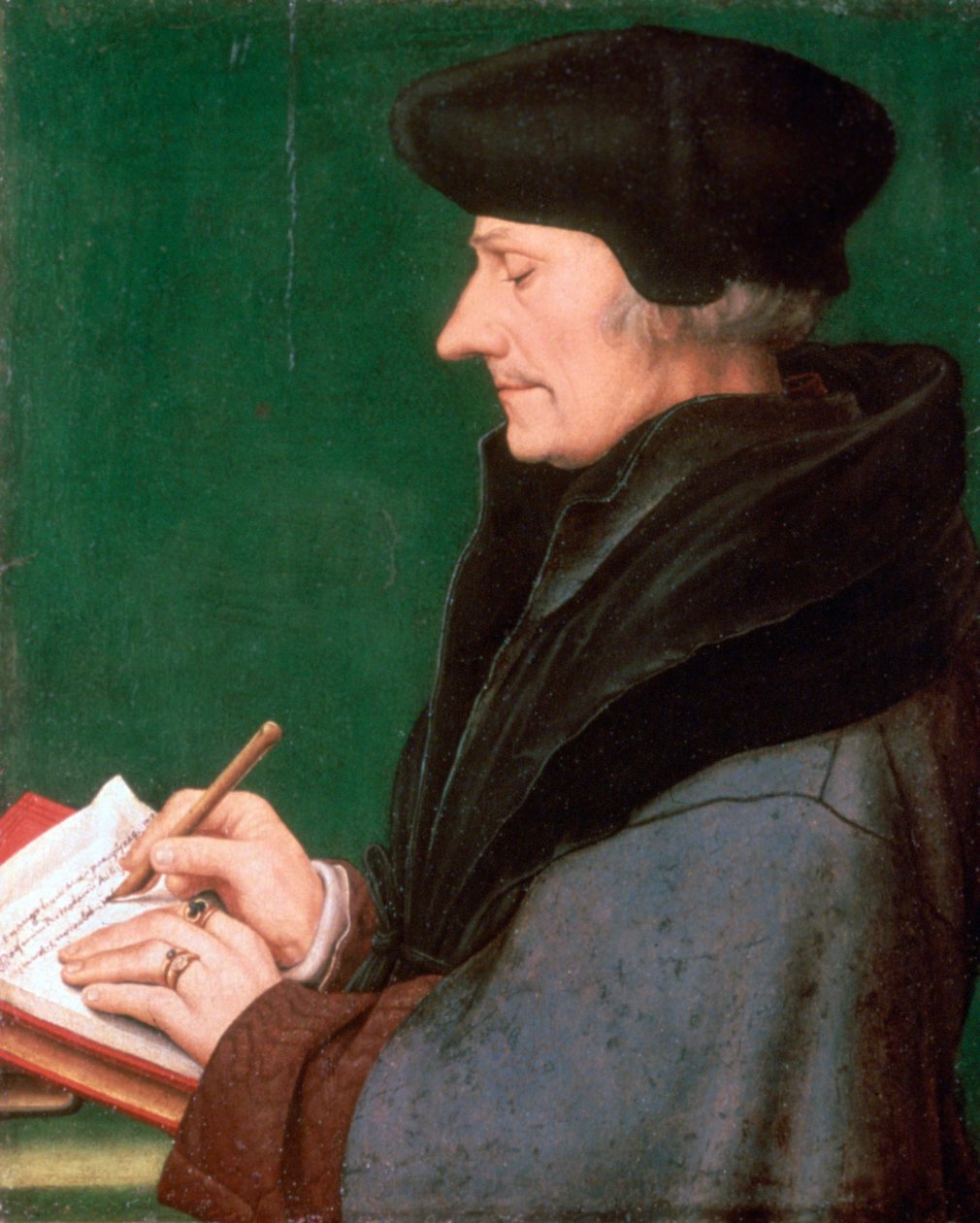 Erasmus Rotterdamský, 1523 od Hans Holbein der Jüngere