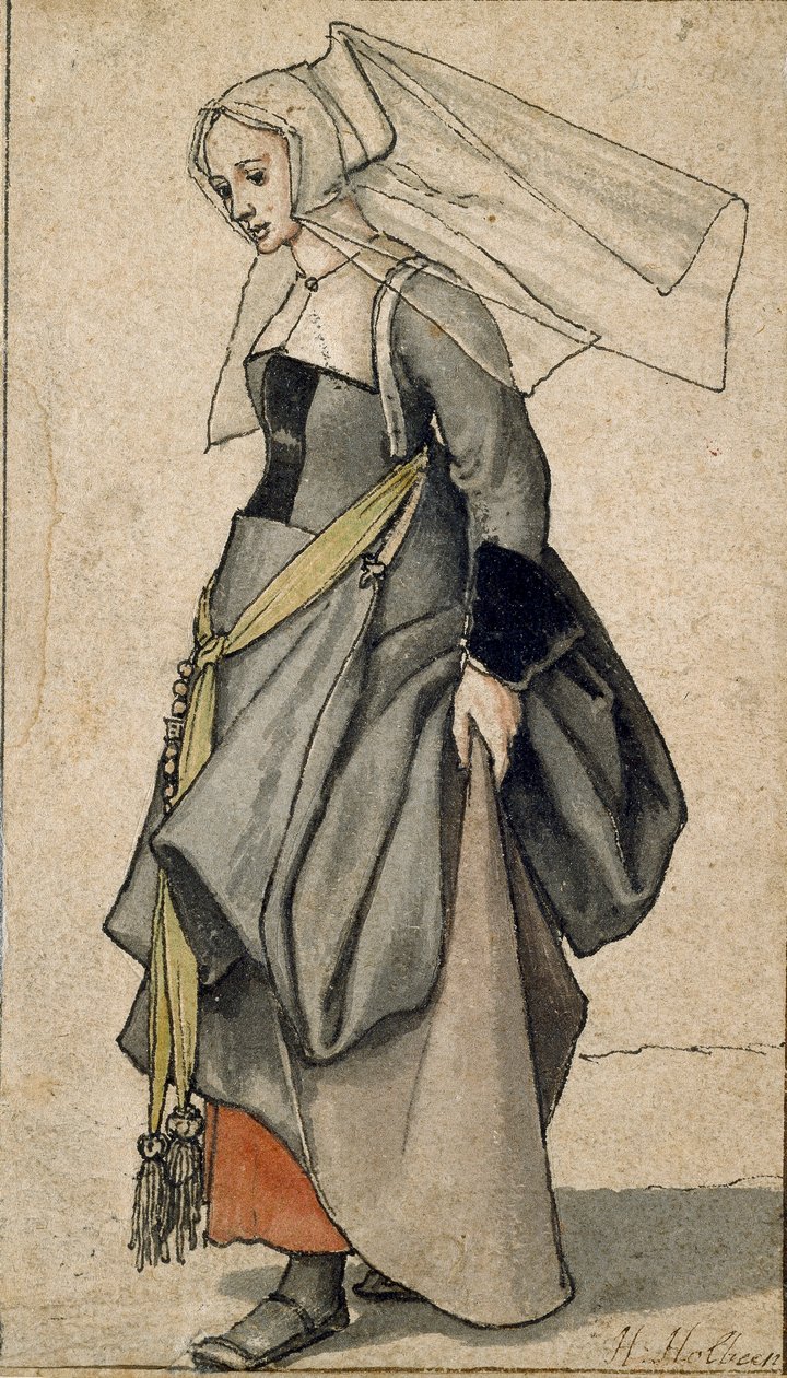 Postava mladé Angličanky v současných šatech, 1532-1543 od Hans Holbein der Jüngere