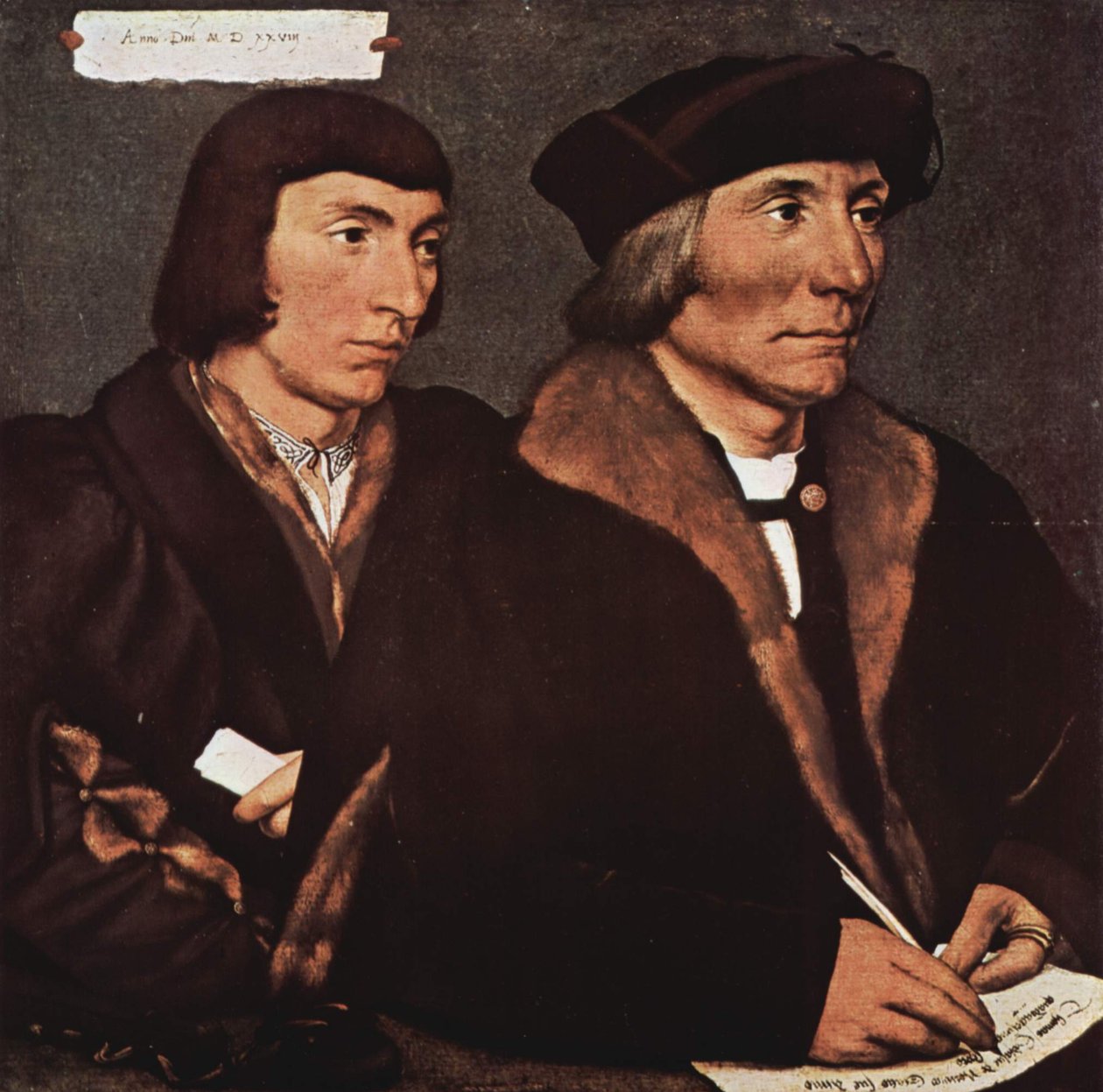 Německy: Thomas Godsalve (1481-1542) und sein Sohn Sir John (etwa 1510-1556) Portrét Thomase Godsalva a jeho syna Johna od Hans Holbein the Younger