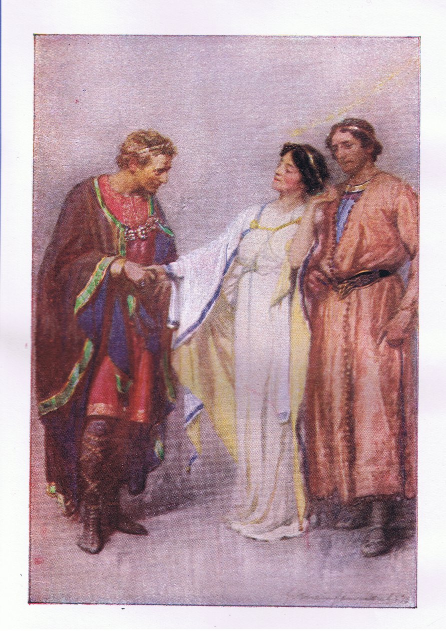 jak říkáš? Můj vězeň nebo můj host? (The Winters Tale), z The Complete Works of Shakespeare vydané společností George Harrap & Co Ltd, 20. léta od Hans Holbein der Jüngere