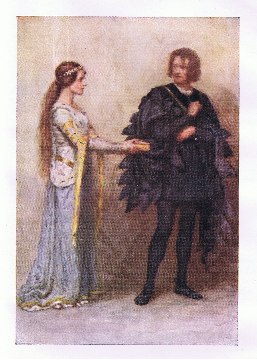 Já, ne já, jsem ti nikdy nic nedal (Hamlet), z knihy The Complete Works of Shakespeare vydané nakladatelstvím George Harrap & Co Ltd., 1920. od Hans Holbein der Jüngere