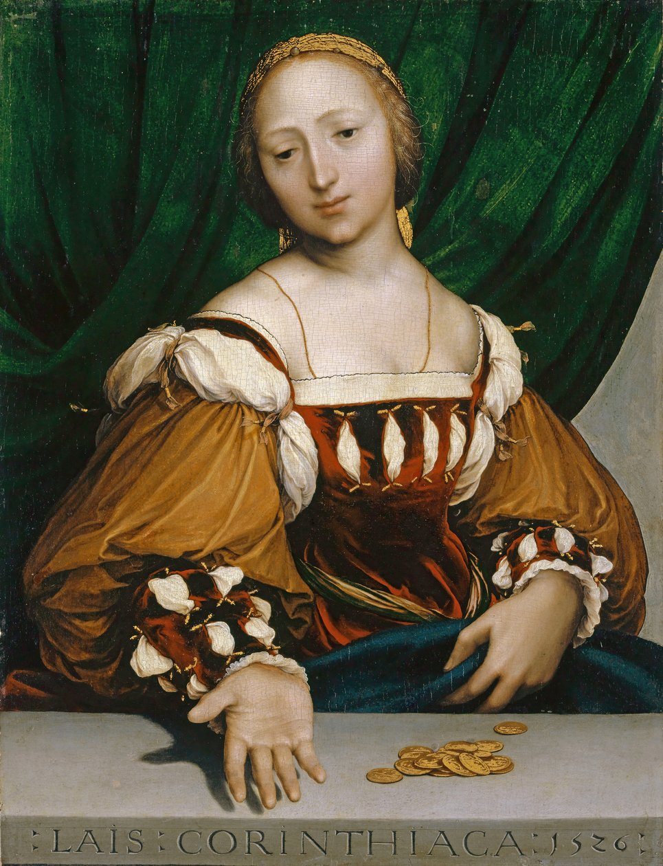 Laïs of Corinth, 1526 (olej na lipovém dřevě) od Hans Holbein der Jüngere