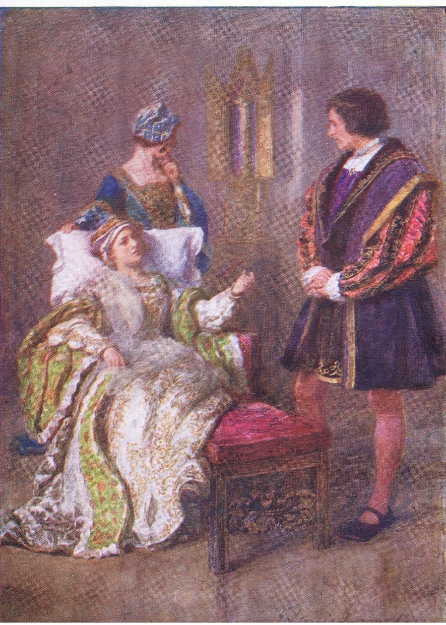 Lidské zlé mravy žijí v mosazi: tam ctnosti píšeme ve vodě (Král Jindřich VIII), z The Complete Works of Shakespeare vydané George Harrap & Co Ltd, 20. léta od Hans Holbein der Jüngere