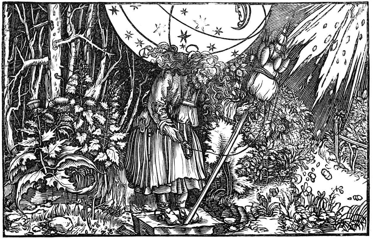 Stará žena, čarodějnice nebo víla předení, 1547 od Hans Holbein der Jüngere