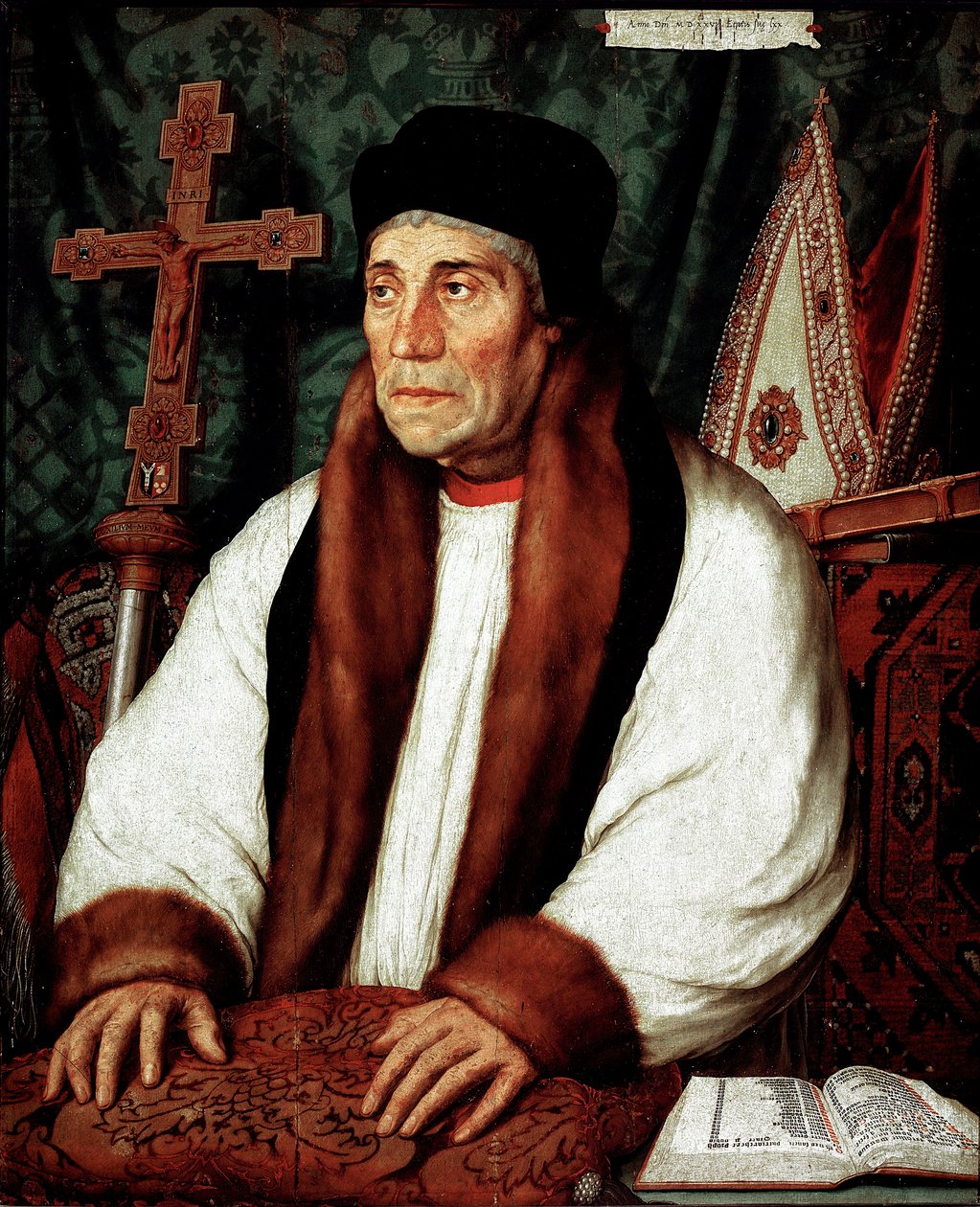 Portrét Williama Warhama (1450-1532), Archeveque of Canterbury Malba od Hanse Holbeina Mladého (1497/8-1543) 16. století Sun. 82x67 cm Paříž, Musee du Louvre od Hans Holbein der Jüngere