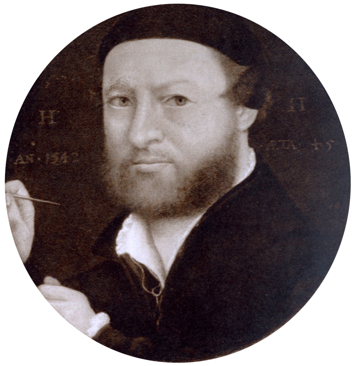 Autoportrét ve věku 45 let, 1542, 1936. od Hans Holbein der Jüngere