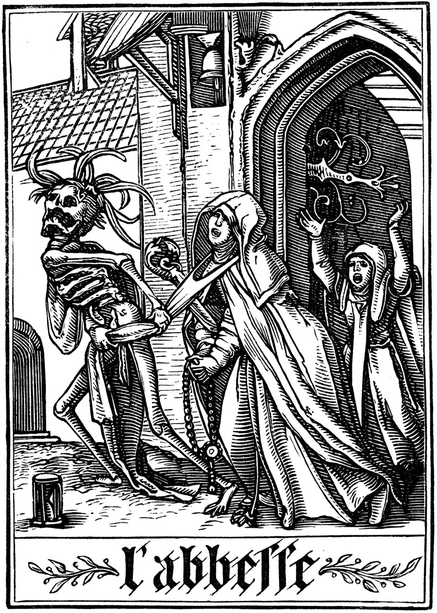 Abatyše navštívila smrt, 1538 od Hans Holbein der Jüngere