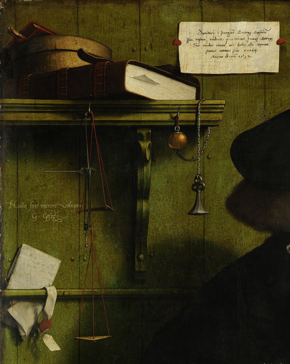 Detail obchodníka Georga Gisze, 1532 od Hans Holbein der Jüngere