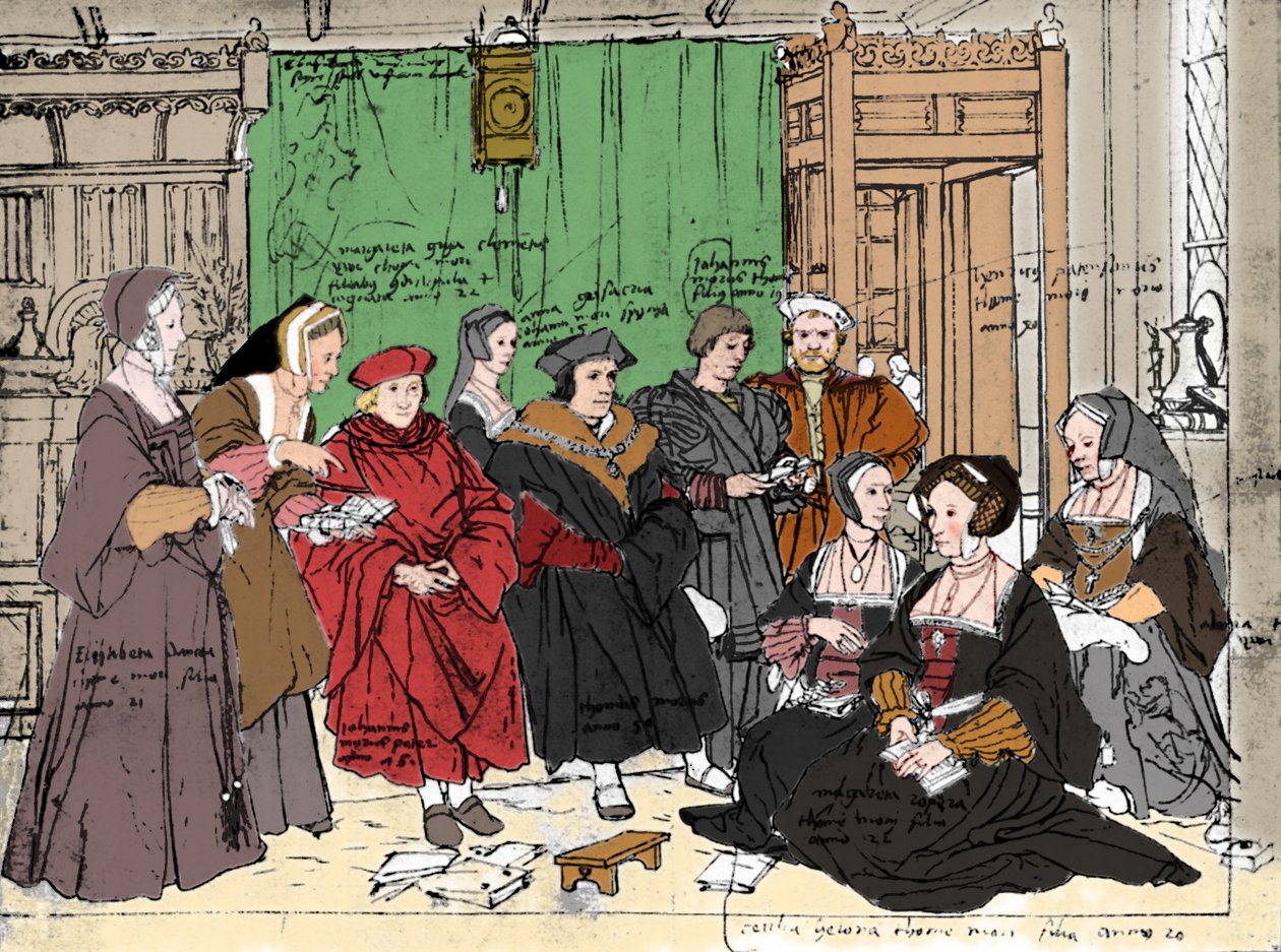 The More Family, from the Sketch by Holbein at Basel Museum, 1527, 1903 od Hans Holbein der Jüngere