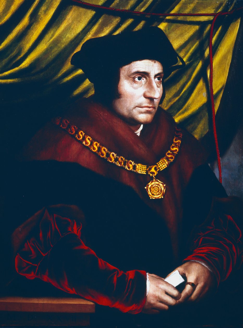 Thomas More, anglický státník, učenec a světec, c1527 od Hans Holbein der Jüngere