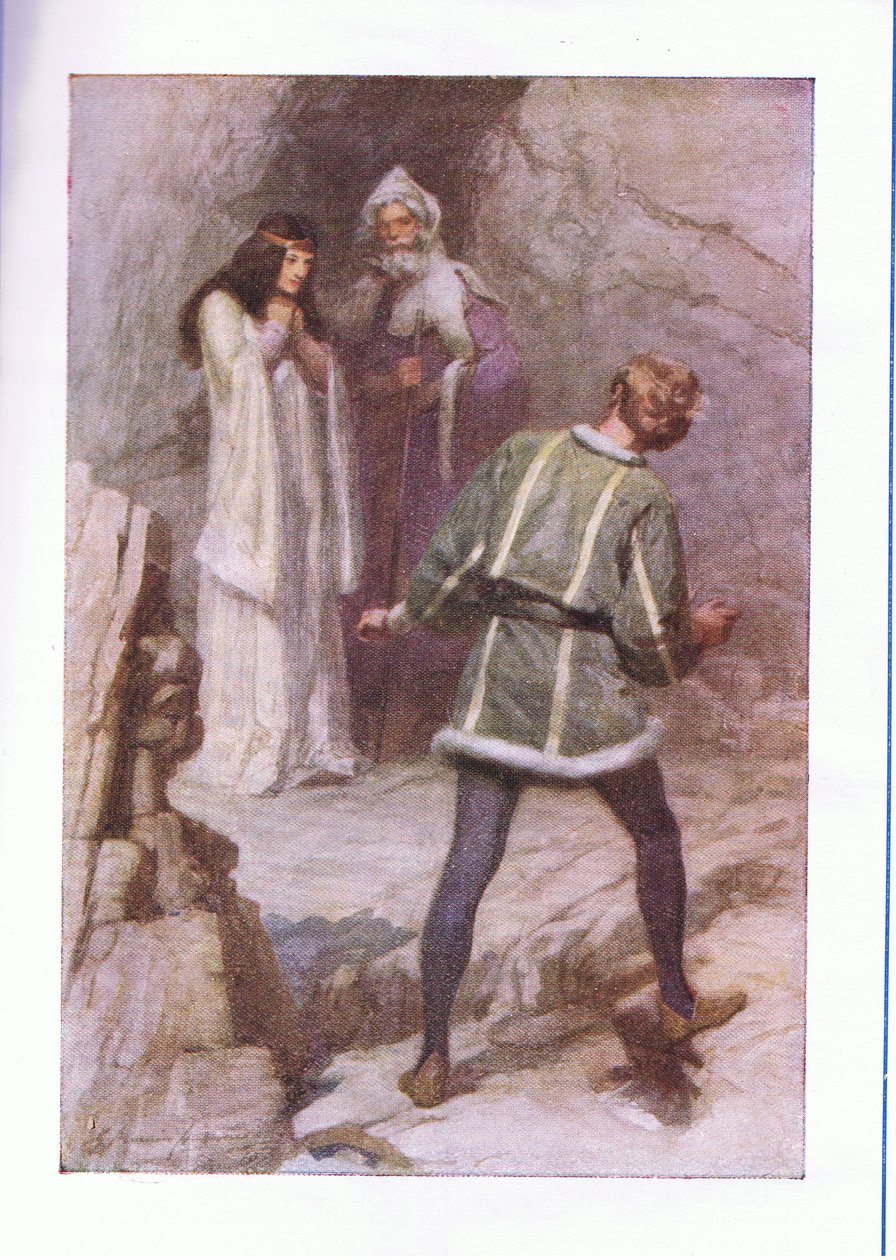Co je t? duch? (The Tempest), z The Complete Works of Shakespeare vydané George Harrap & Co Ltd, 20. léta od Hans Holbein der Jüngere
