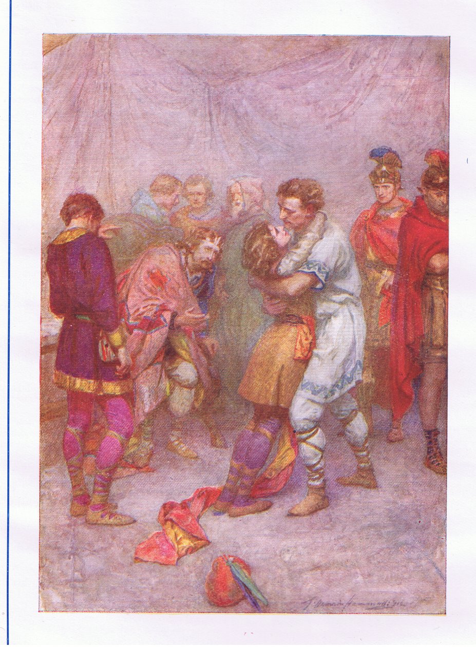 Proč jsi ze sebe vyhodil svou vdanou paní? (Cymbeline), z The Complete Works of Shakespeare vydané George Harrap & Co Ltd, 20. léta od Hans Holbein der Jüngere