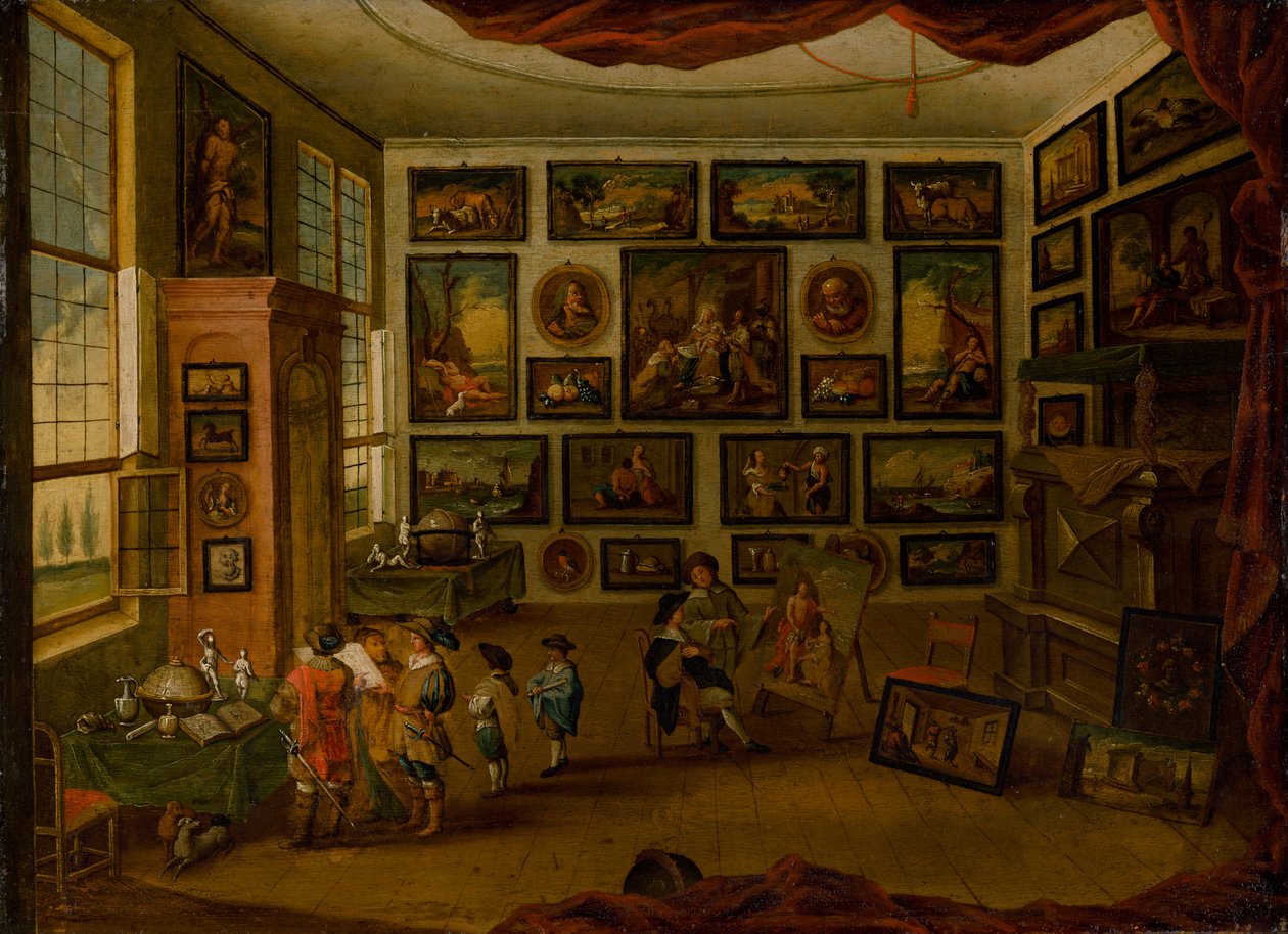Kunstkammer, první polovina 17. století. od Hans III Jordaens