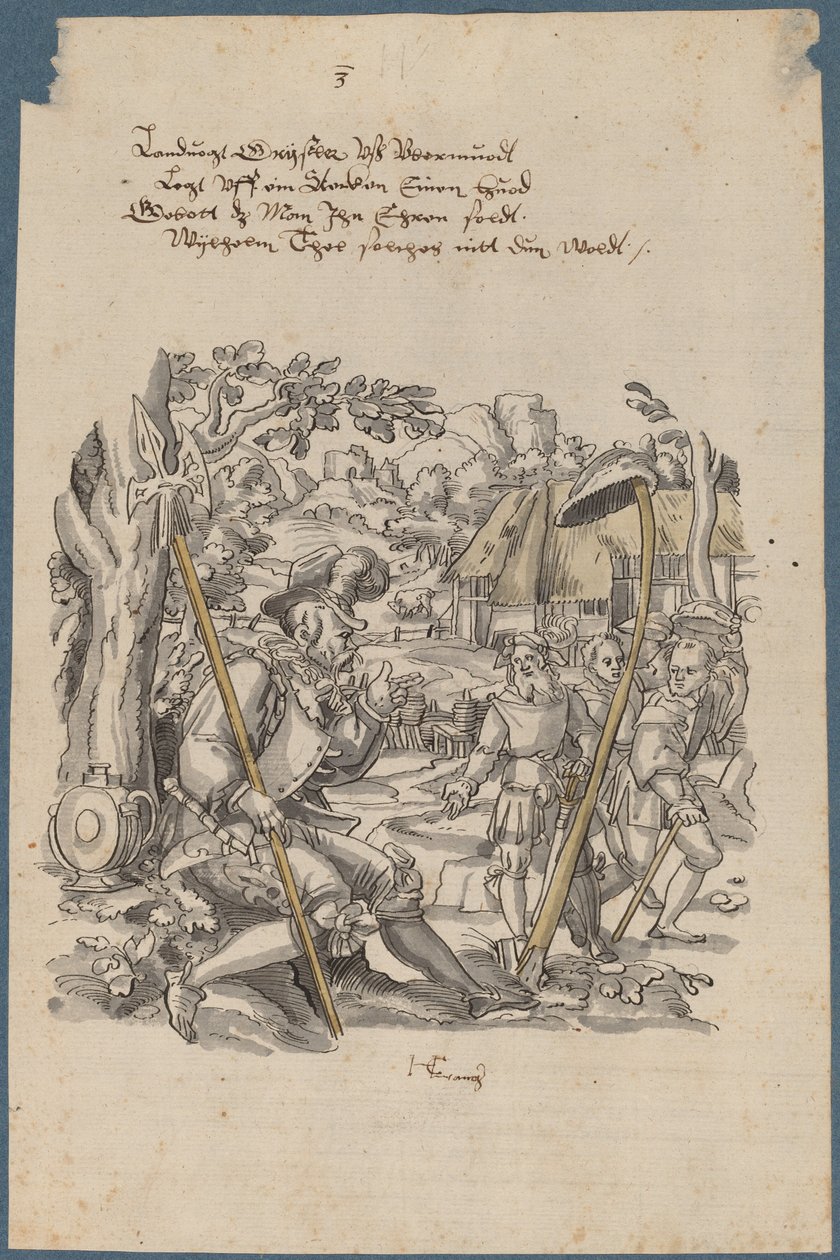 William Tell odmítá ctít klobouk guvernéra Gesslera od Hans Kaspar Lang the Elder