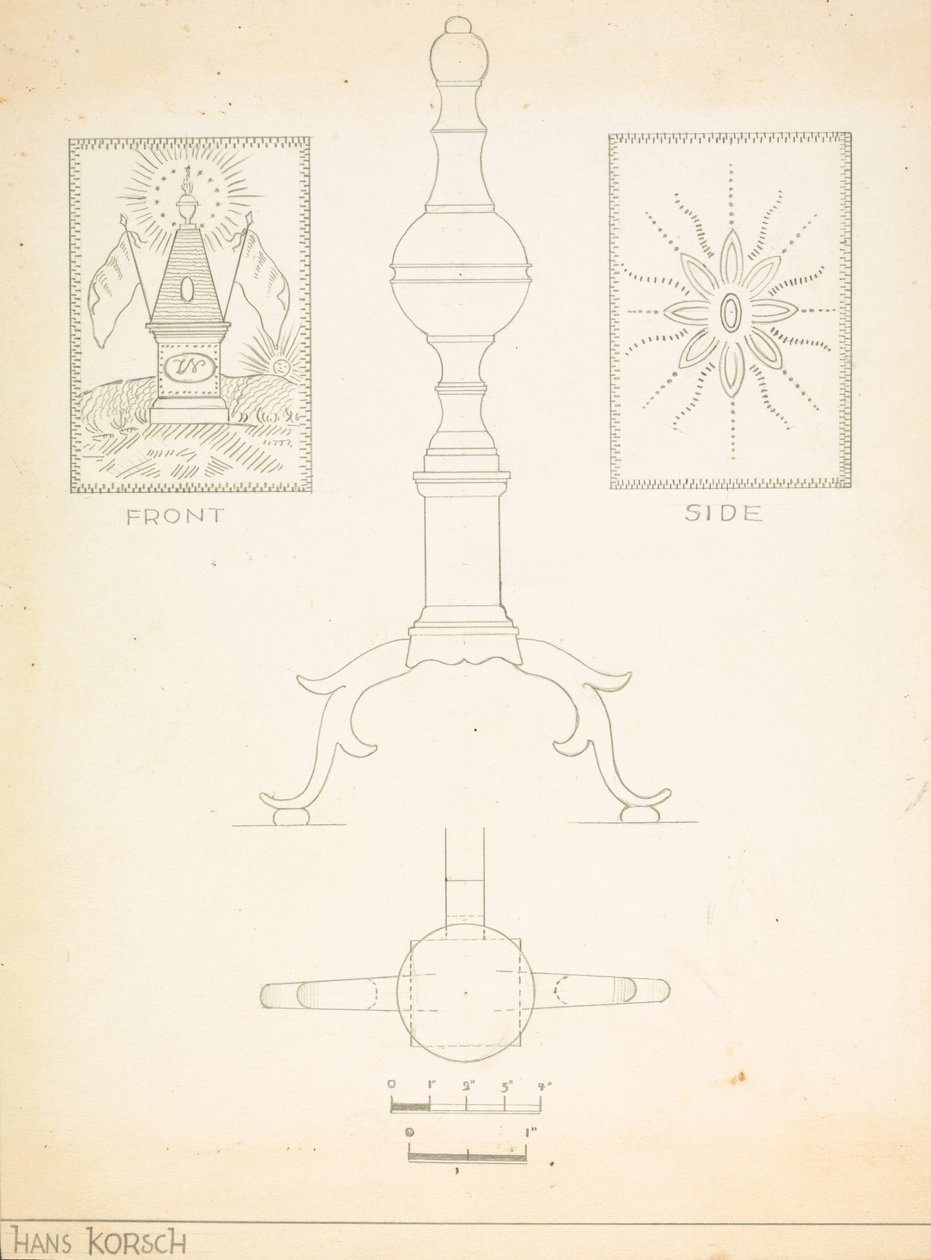 Andiron (jeden z páru) od Hans Korsch