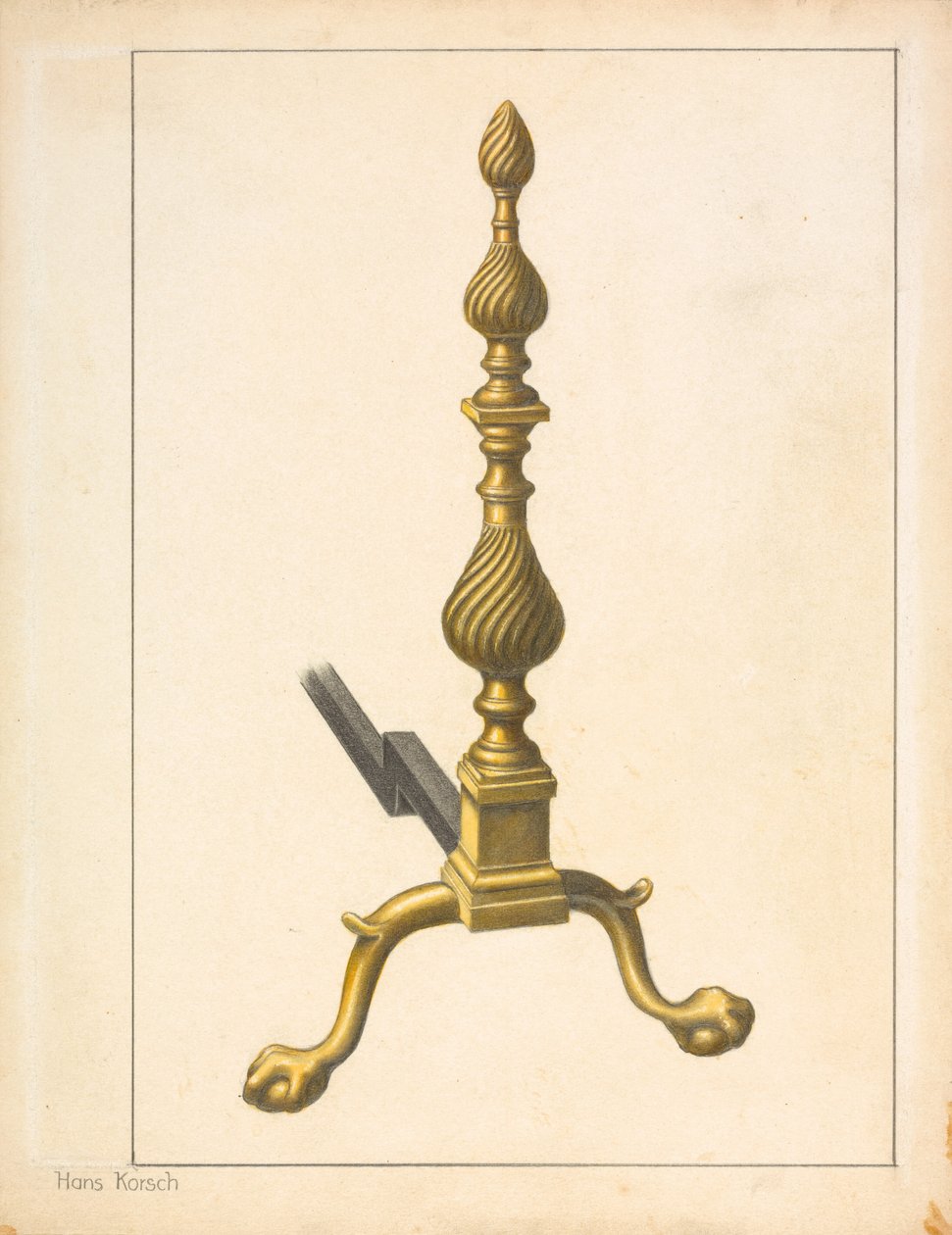Andiron (jeden z páru) od Hans Korsch