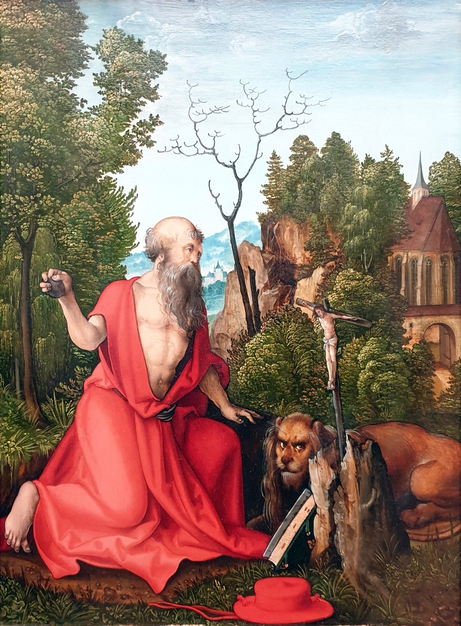 Německy: Svatý Jeroným Svatý Jeroným na poušti od Hans Leonhard Schäufelein