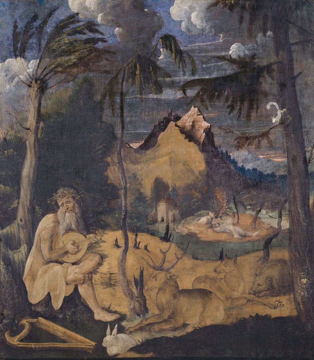 Orfeus mezi zvířaty, 1519 (tempera na plátně) od Hans Leu