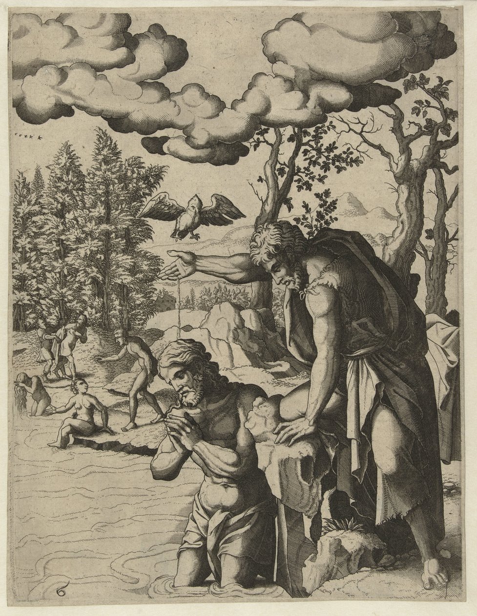 Křest Kristův Život Jana Křtitele (název série) od Hans Liefrinck (I) (attributed to)