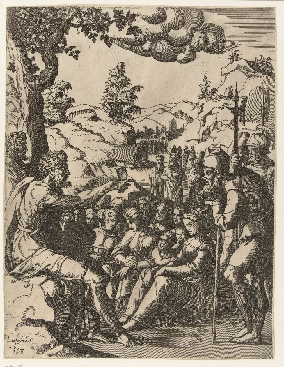 Kázání Jana Křtitele Život Jana Křtitele (název série) od Hans Liefrinck (I)