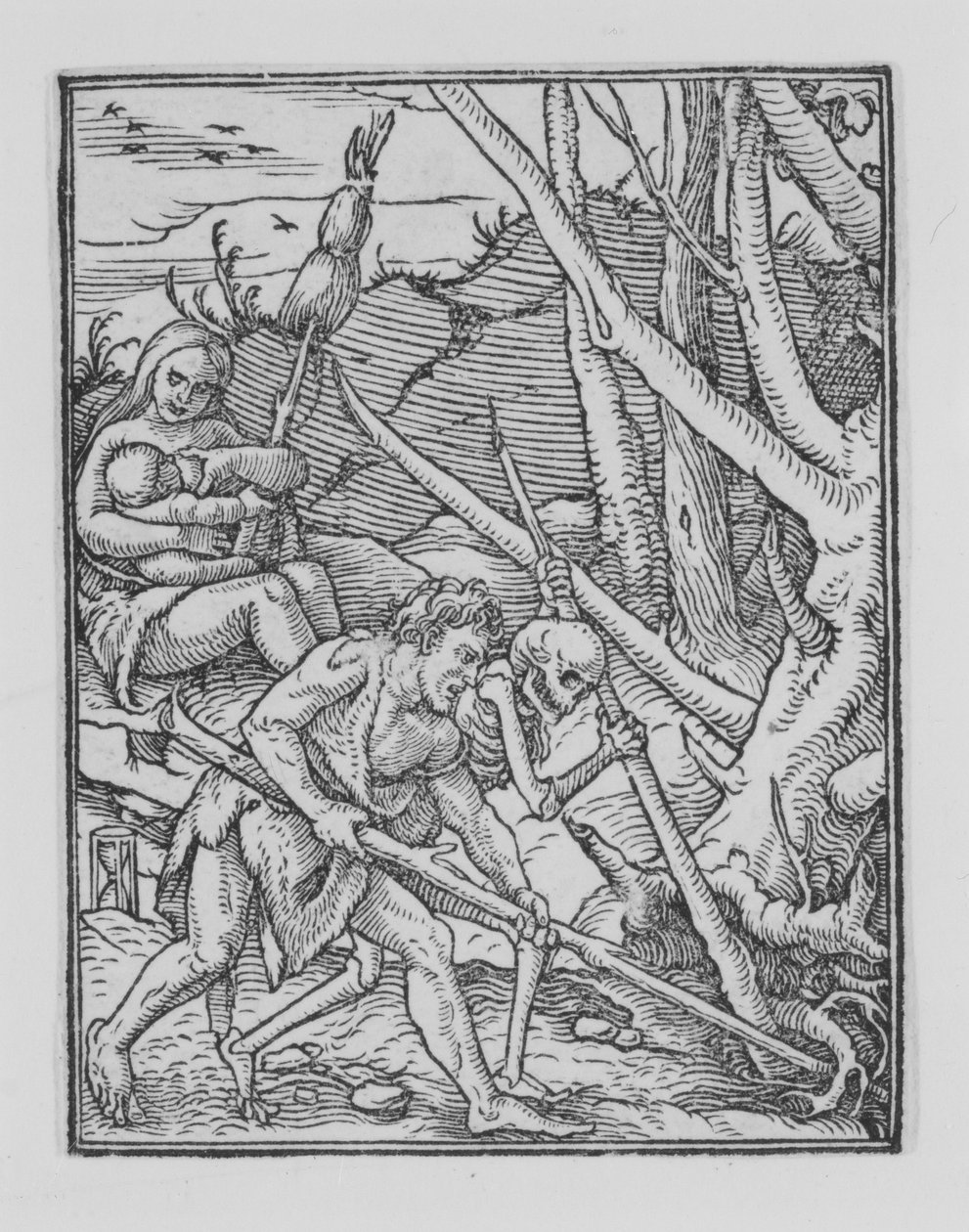 Adam kopání, z Tanec smrti, ca. 1526, vydáno 1538. od Hans Lützelburger