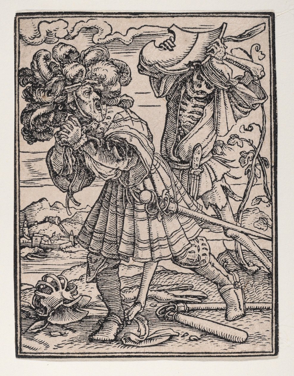 Hrabě, z Tanec smrti, ca. 1526, vydáno 1538. od Hans Lützelburger