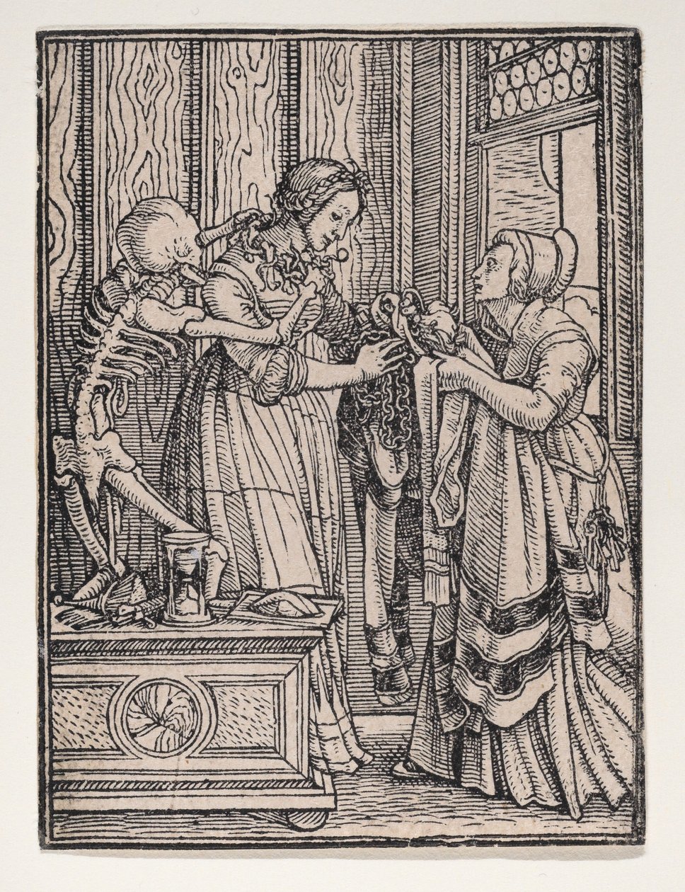 Hraběnka, z Tanec smrti, ca. 1526, vydáno 1538. od Hans Lützelburger
