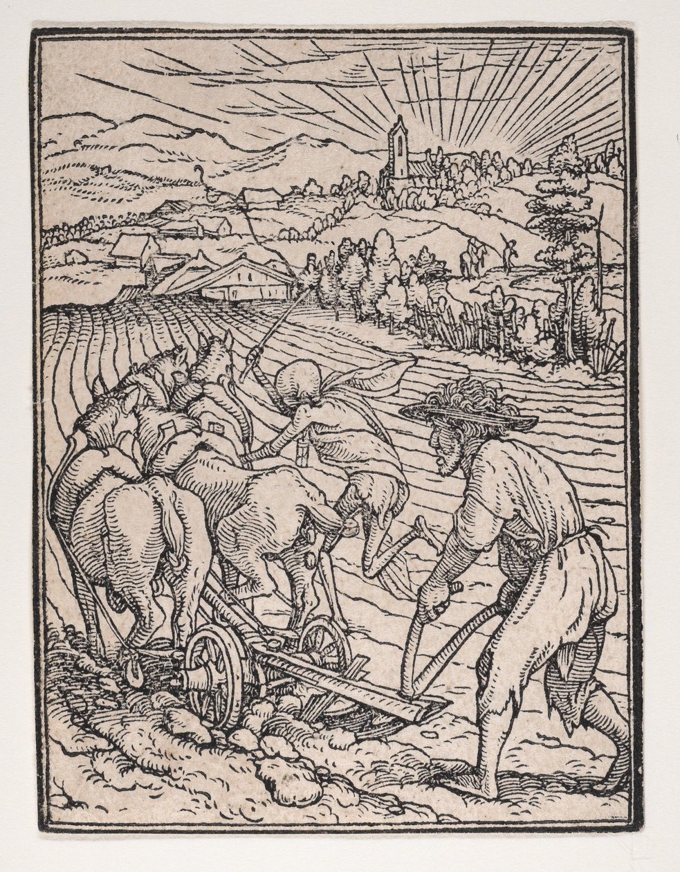 Rolník nebo oráč, z Tanec smrti, ca. 1526, vydáno 1538. od Hans Lützelburger