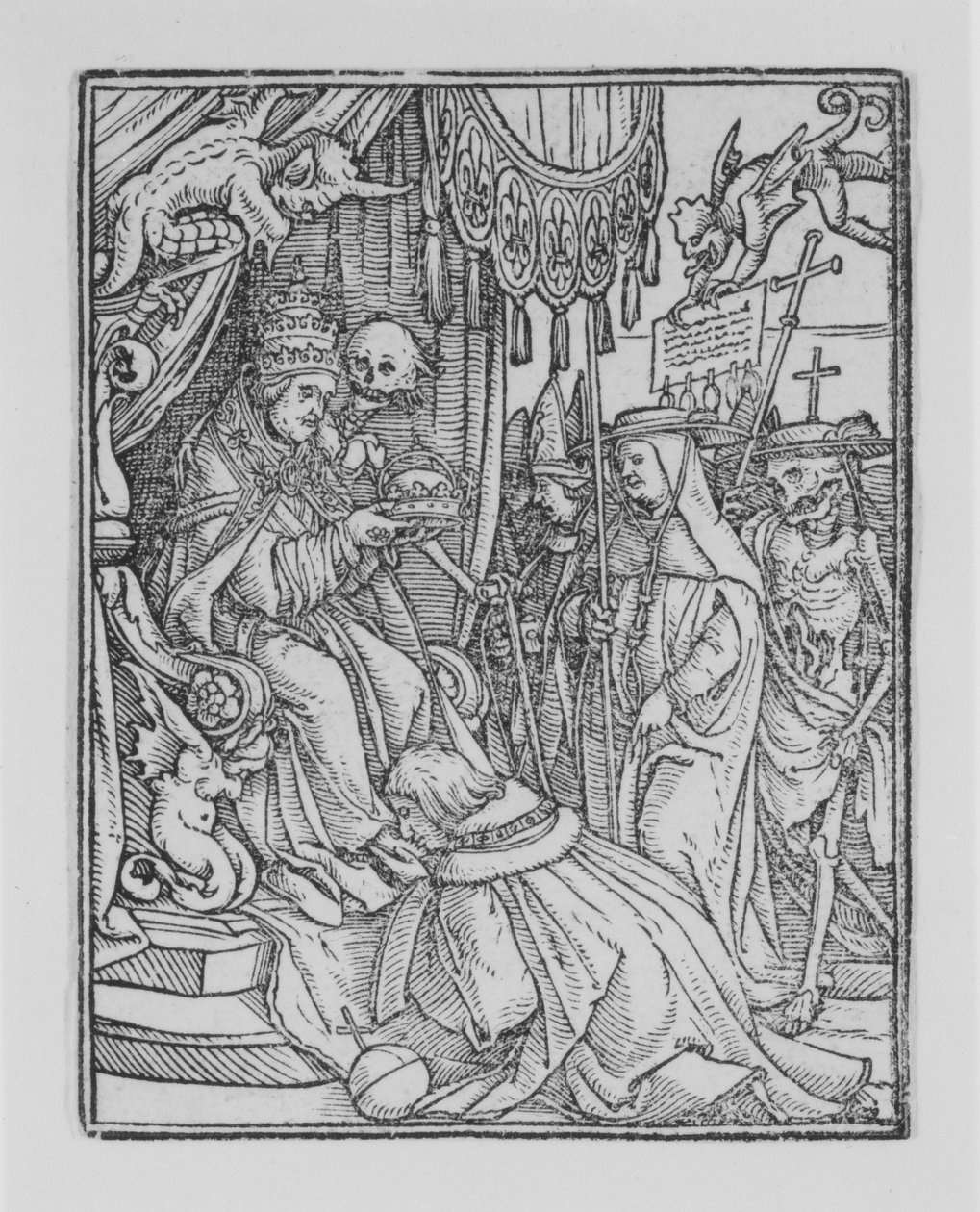 Papež, z Tanec smrti, ca. 1526, vydáno 1538. od Hans Lützelburger