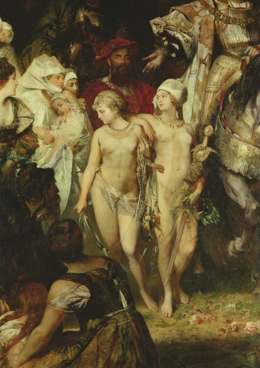 Detail vchodu císaře Karla V od Hans Makart