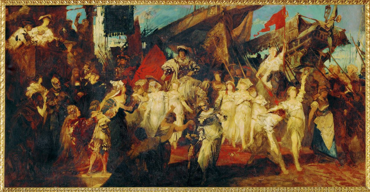 Vjezd císaře Karla V. do Antverp ... (malba na plátně) od Hans Makart