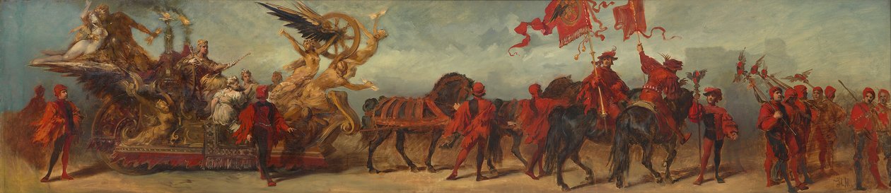 Návrh průvodu z roku 1879 – Železničáři od Hans Makart