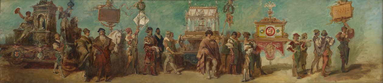 Návrh slavnostního průvodu roku 1879 - Hrnčíři a skláři od Hans Makart